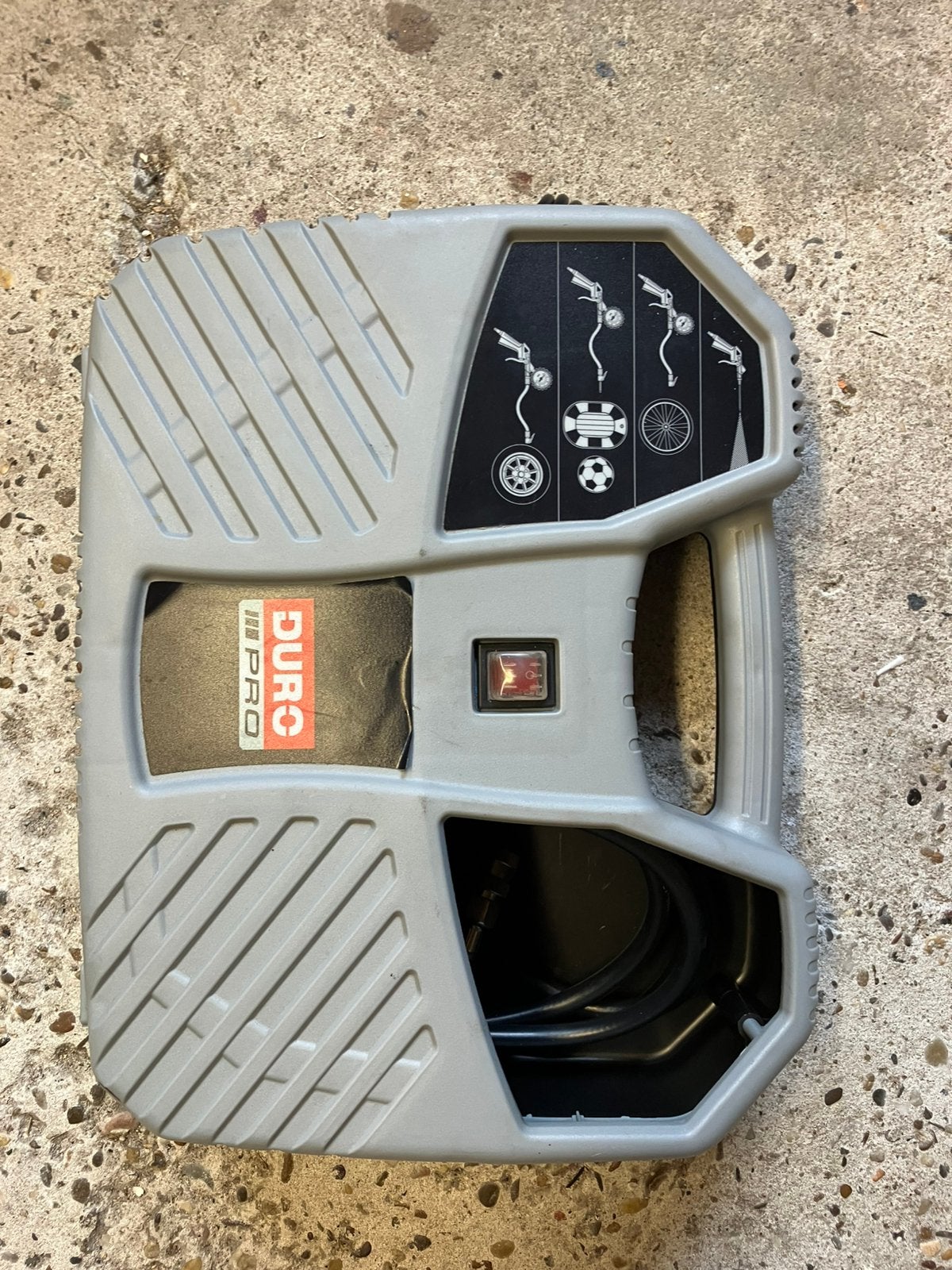 Handige draagbare DURO Pro compressor, Minder dan 25 liter, Ophalen, Zo goed als nieuw, Minder dan 200 liter/min