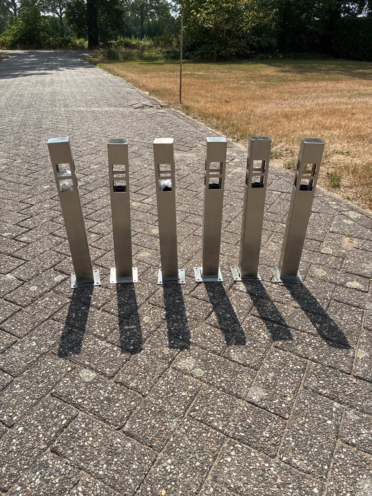 Set van 6 RVS Grondlampen - IP44 Waterbestendig, Minder dan 50 watt, Nieuw, Ophalen of Verzenden, Netvoeding