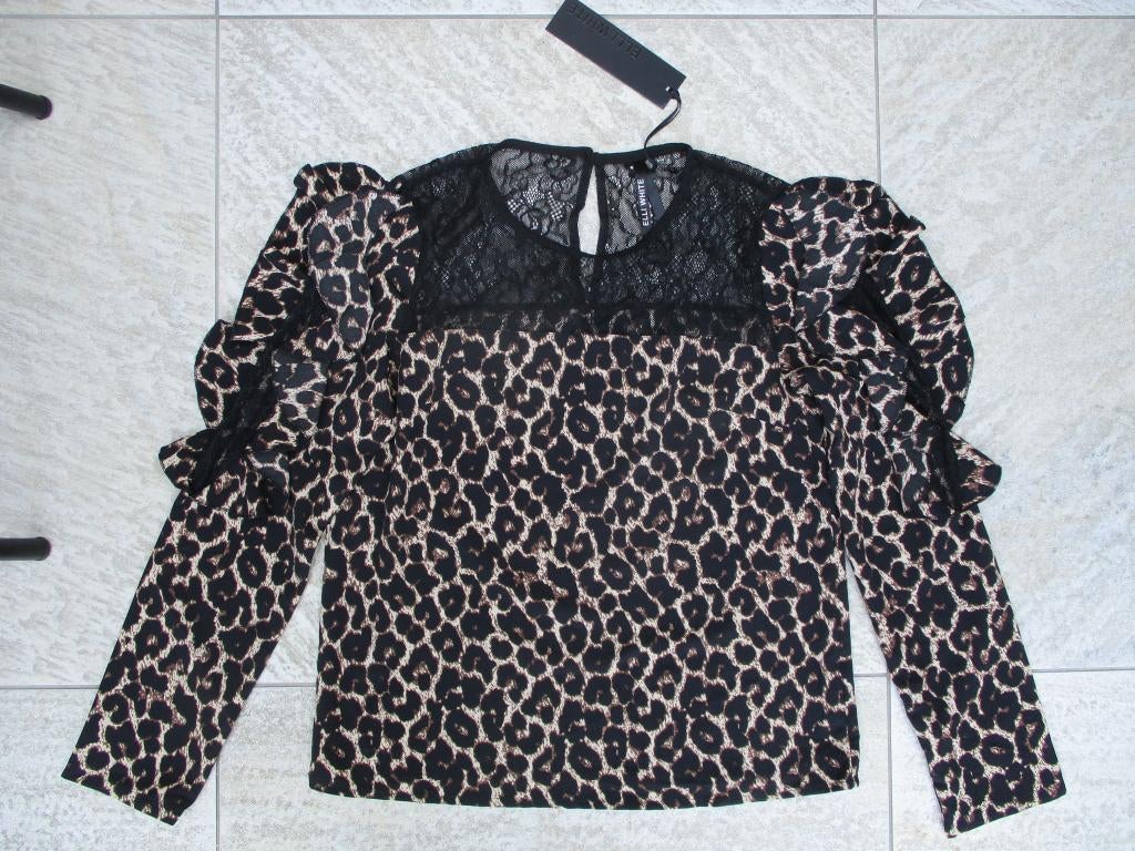 Elli White longsleeve bruin panterprint maat S NIEUW shirt, Bruin, Nieuw, Ophalen of Verzenden, Lange mouw