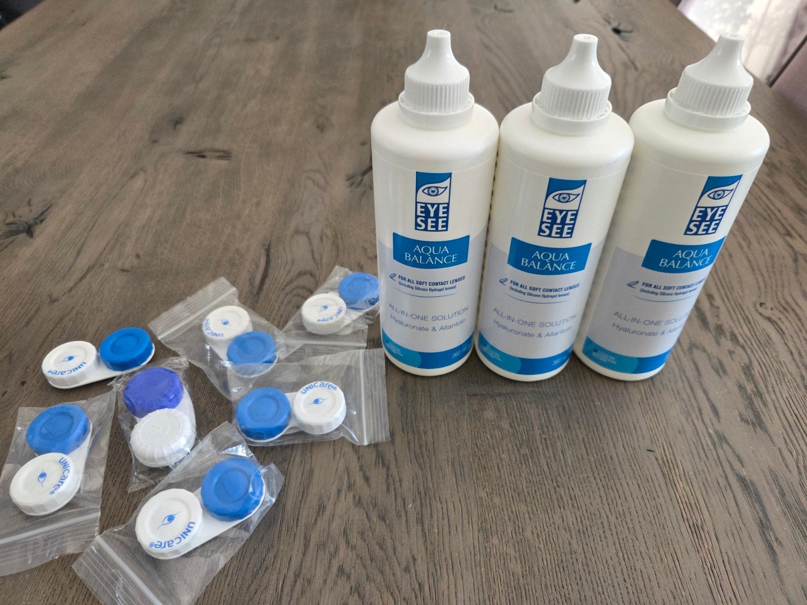3 x Eye See lenzenvloeistof met 7 lenzenbakjes, Ophalen of Verzenden, Nieuw, Zwart, Ogen