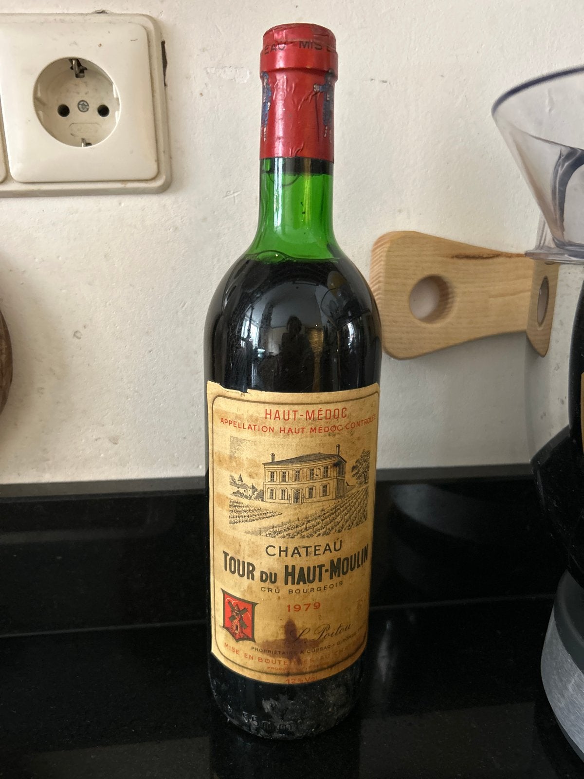 Chateau Tour du Haut-Moulin Médoc Bordeaux 1979, Ophalen of Verzenden, Gebruikt, Frankrijk, Rode wijn