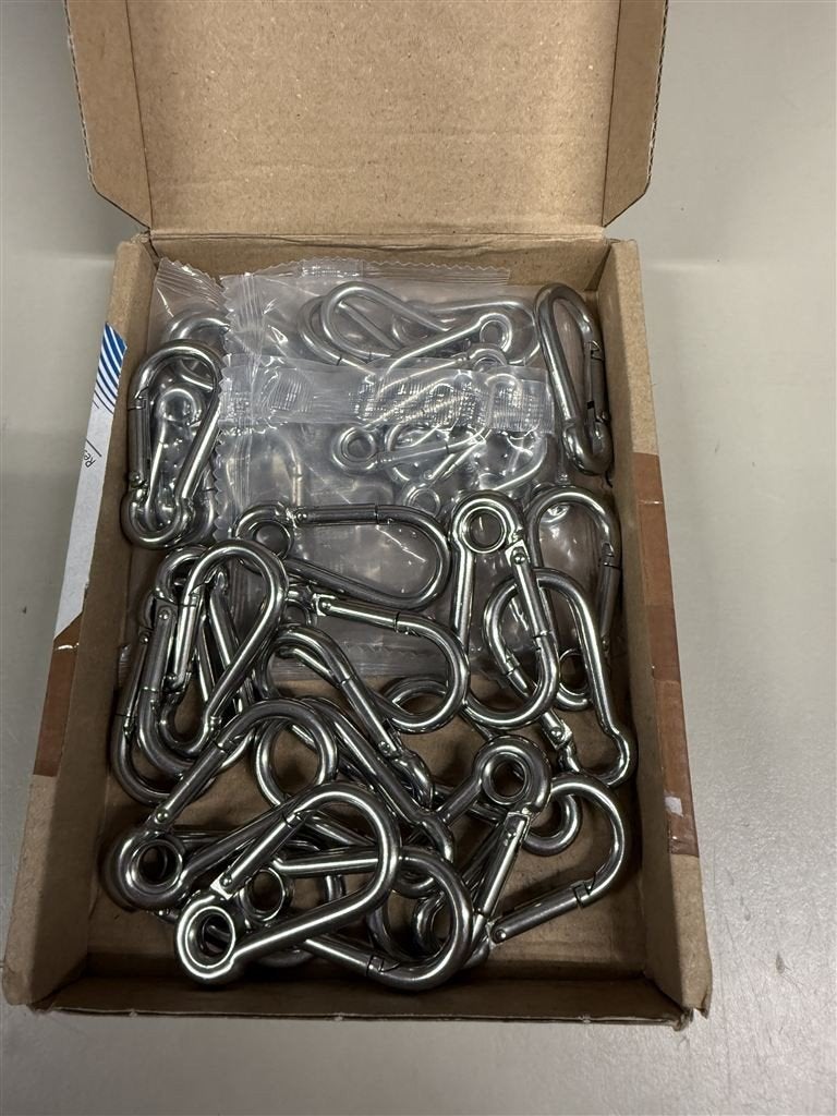 A4 roestvrijstalen karabijnhaak met veerhaak en 316 marinekw, Verzamelen, Sleutelhangers, Ophalen of Verzenden, Nieuw