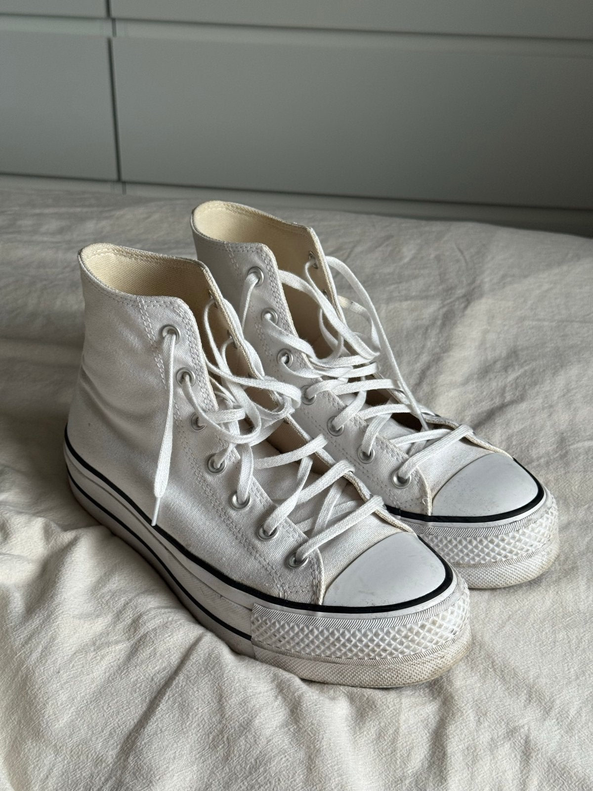 Witte Converse All Star High Top Platform Sneakers Maat 40, Ophalen of Verzenden, Gedragen, Wit, Sneakers of Gympen