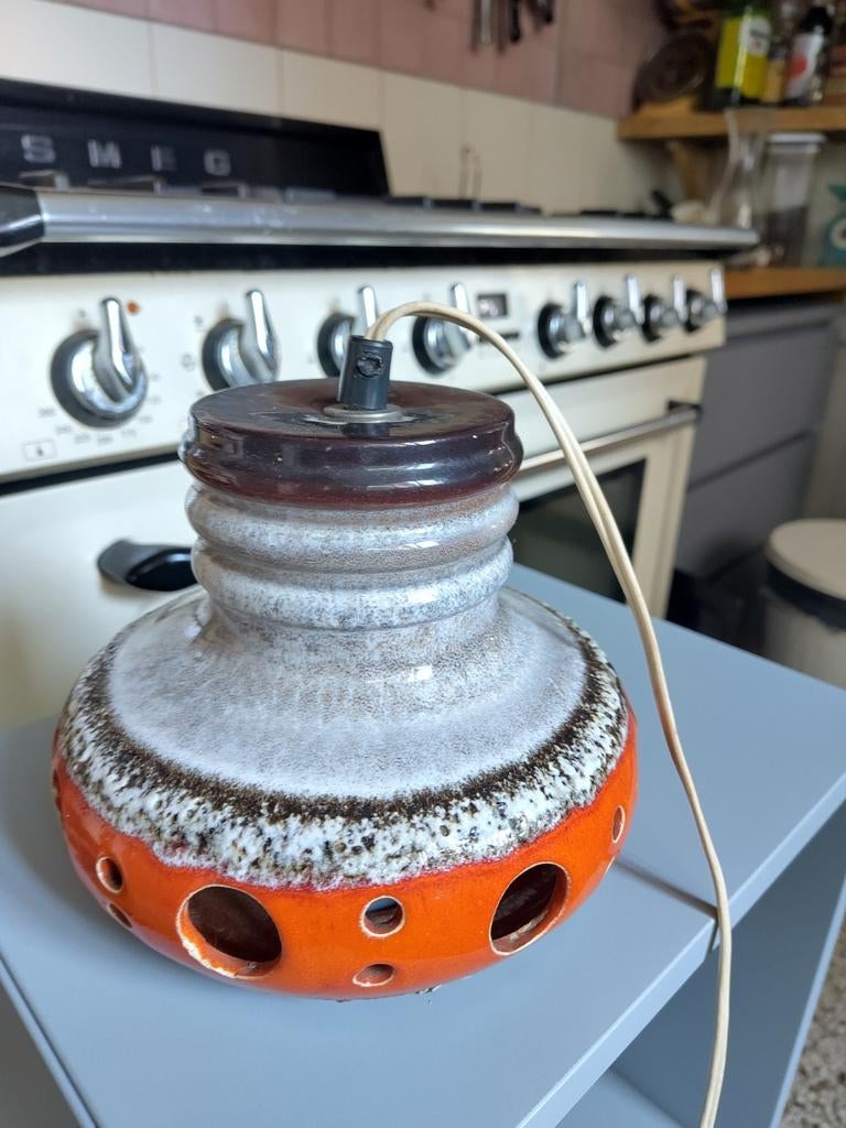 Leuk Stenen/ porselein Vintage wandlamp, Huis en Inrichting, Lampen | Wandlampen, Ophalen, Gebruikt, Overige materialen, Seventies/vintage