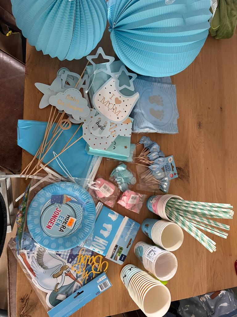 Babyshower/ geboorte pakket, Hobby en Vrije tijd, Feestartikelen, Zo goed als nieuw, Versiering, Geboorte of Huwelijk, Ophalen of Verzenden