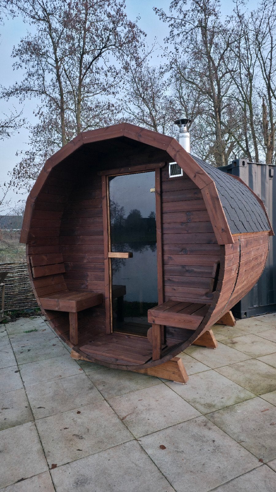 2,5M Barrel Sauna Gratis Levering en Plaatsing - 10% KORTING, Sport en Fitness, Sauna, Ophalen of Verzenden, Nieuw, Complete sauna