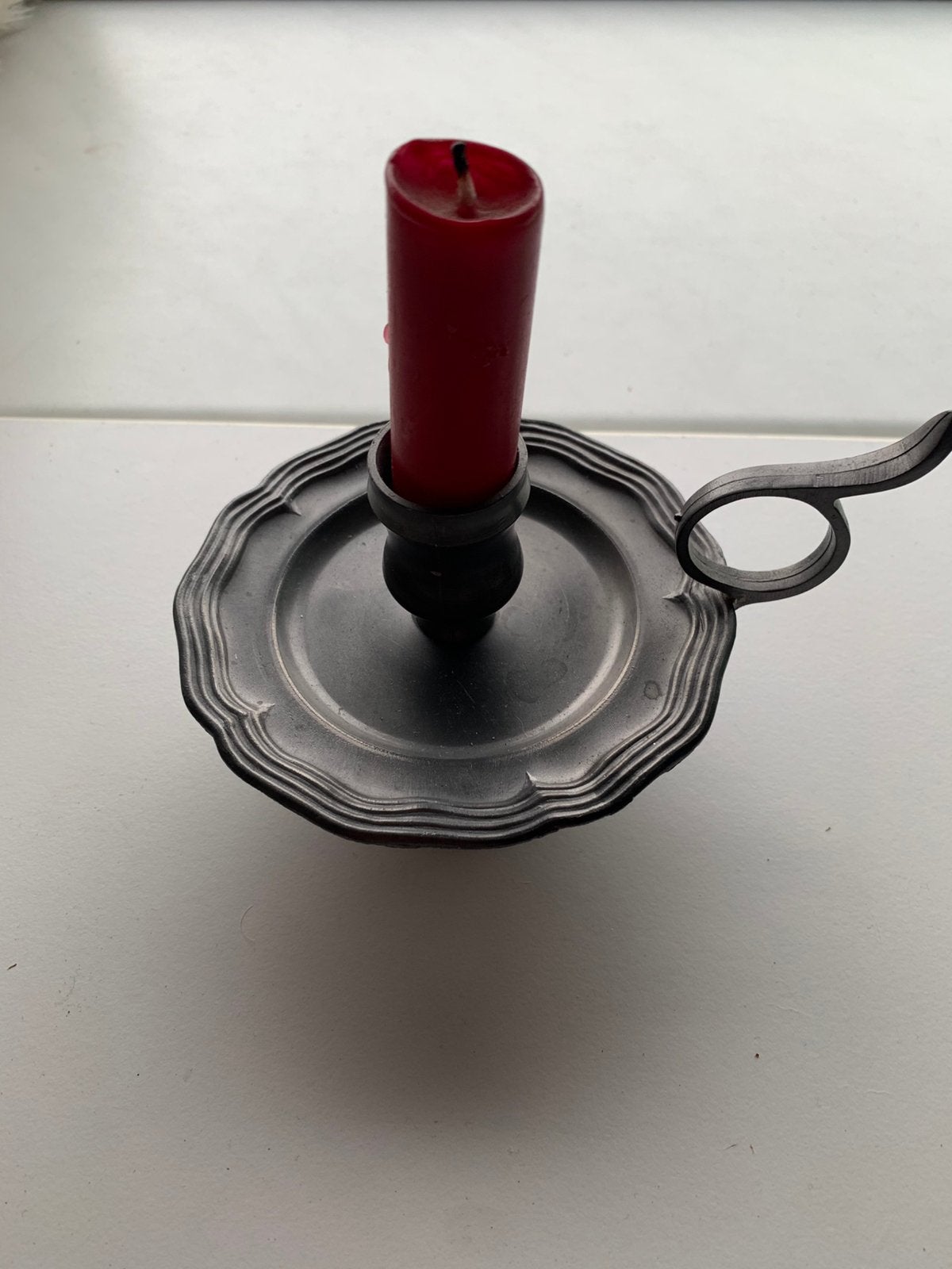 Kaarsenstandaard  kandelaar tin vintage, Antiek en Kunst, Antiek | Tin, Ophalen of Verzenden