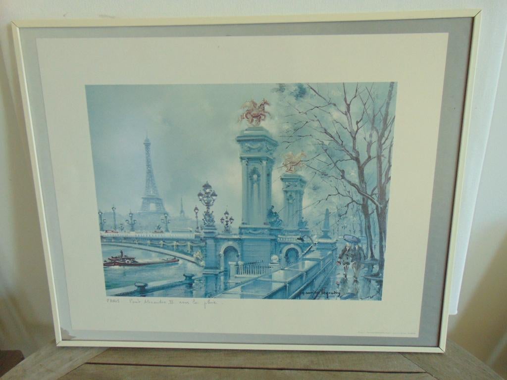 Print Paris Port Alexandre III Sous La Pluie - 1973, Meerkleurig, Papier/karton, Ophalen of Verzenden, Zo goed als nieuw