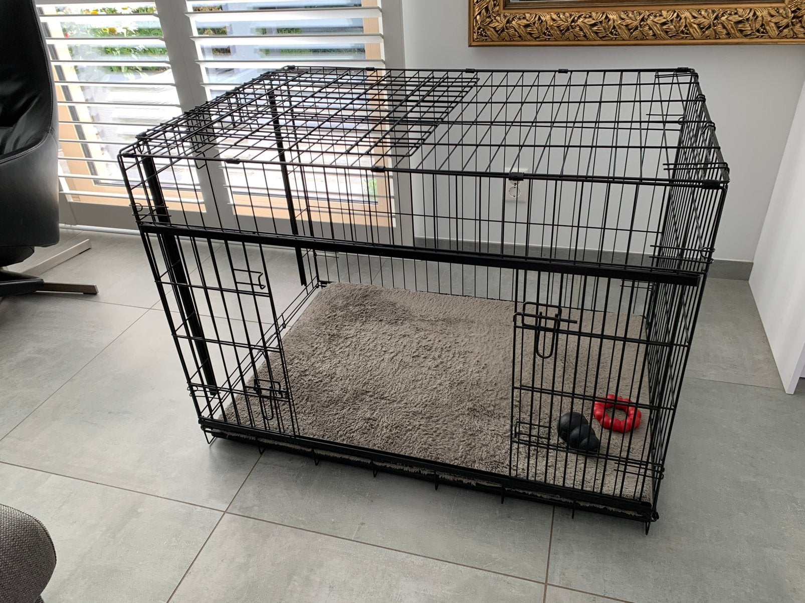 Adori hondenbench met 2 Schuifdeuren Zwart  107x71x79cm, Ophalen, Zo goed als nieuw