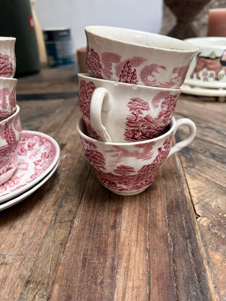 Vintage Barratts Staffordshire Thee/Koffiekopjes met Schotel, Antiek en Kunst, Ophalen of Verzenden