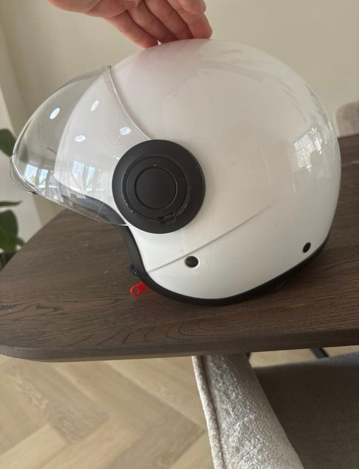 Witte Vinz Scooterhelm Maat S, Fietsen en Brommers, Brommerhelmen, Ophalen, Gebruikt, Small