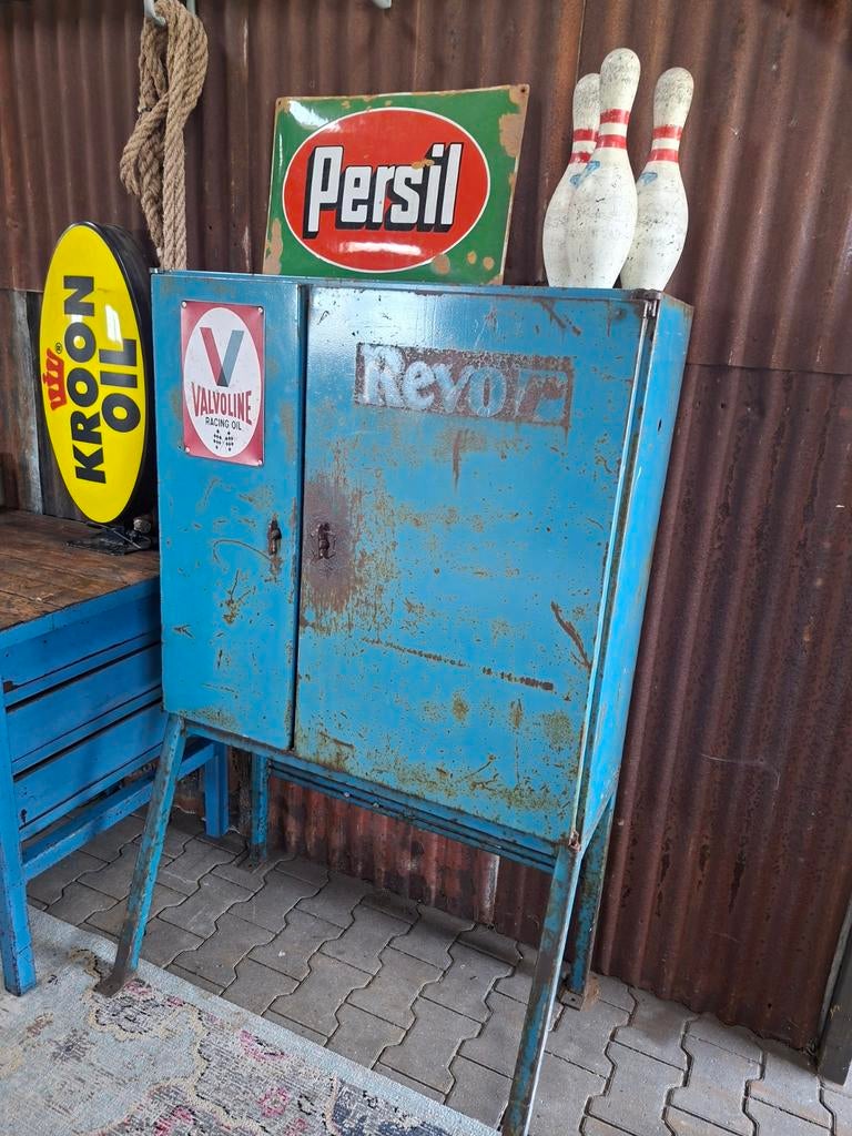 Vintage bouwmeterkast -  patina drankkast, Ophalen of Verzenden