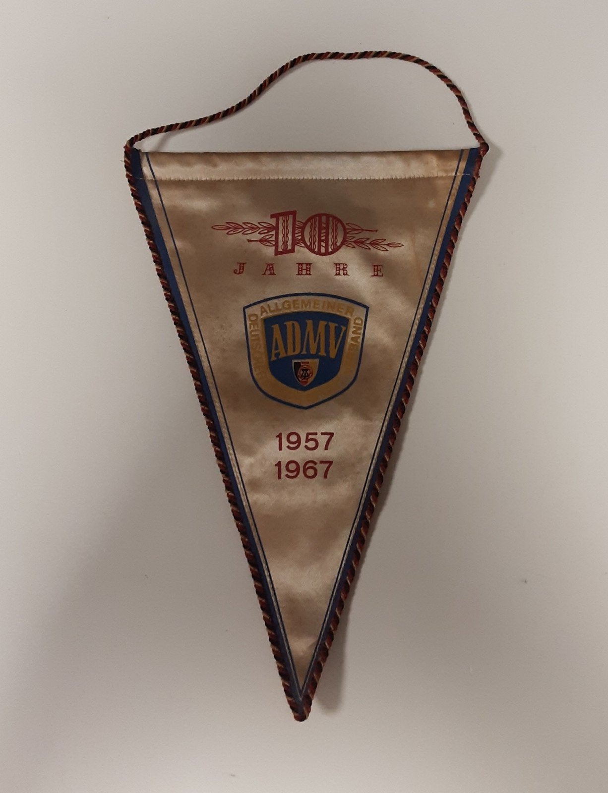 Vaantje ADMV DDR 10 Jaar Bestaan 1957-1967 - 25.5cm, Verzamelen, Ophalen of Verzenden, Gebruikt, Motoren