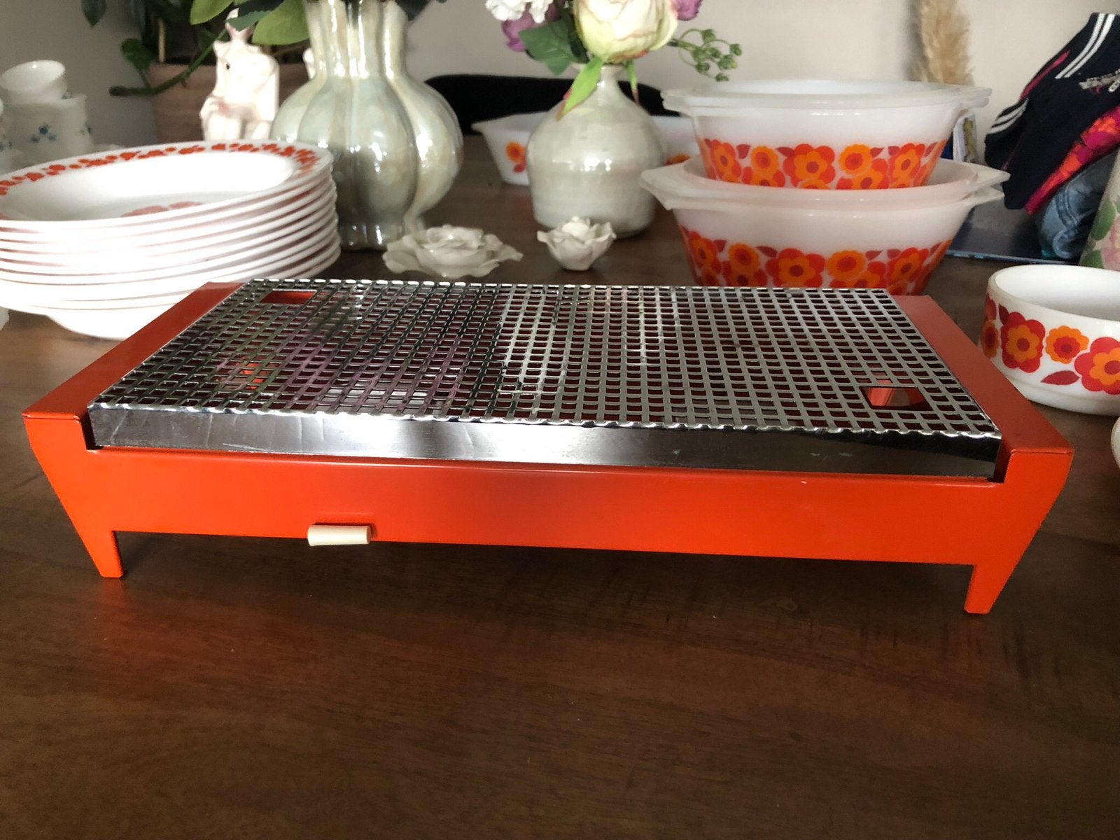 Brabantia Rechaud - Oranje - Vintage - warmhoudplaat, Overige typen, Ophalen of Verzenden, Zo goed als nieuw, Metaal