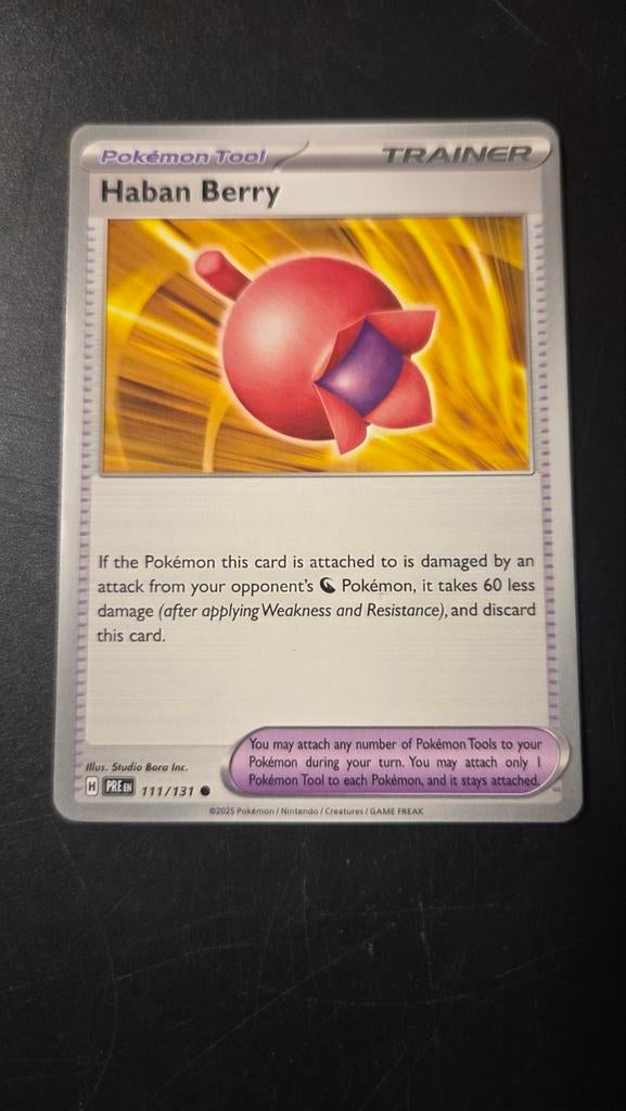 Haban Berry 111/131 Prismatic Evolution Pokémon Kaart NM, Verzenden, Zo goed als nieuw, Losse kaart