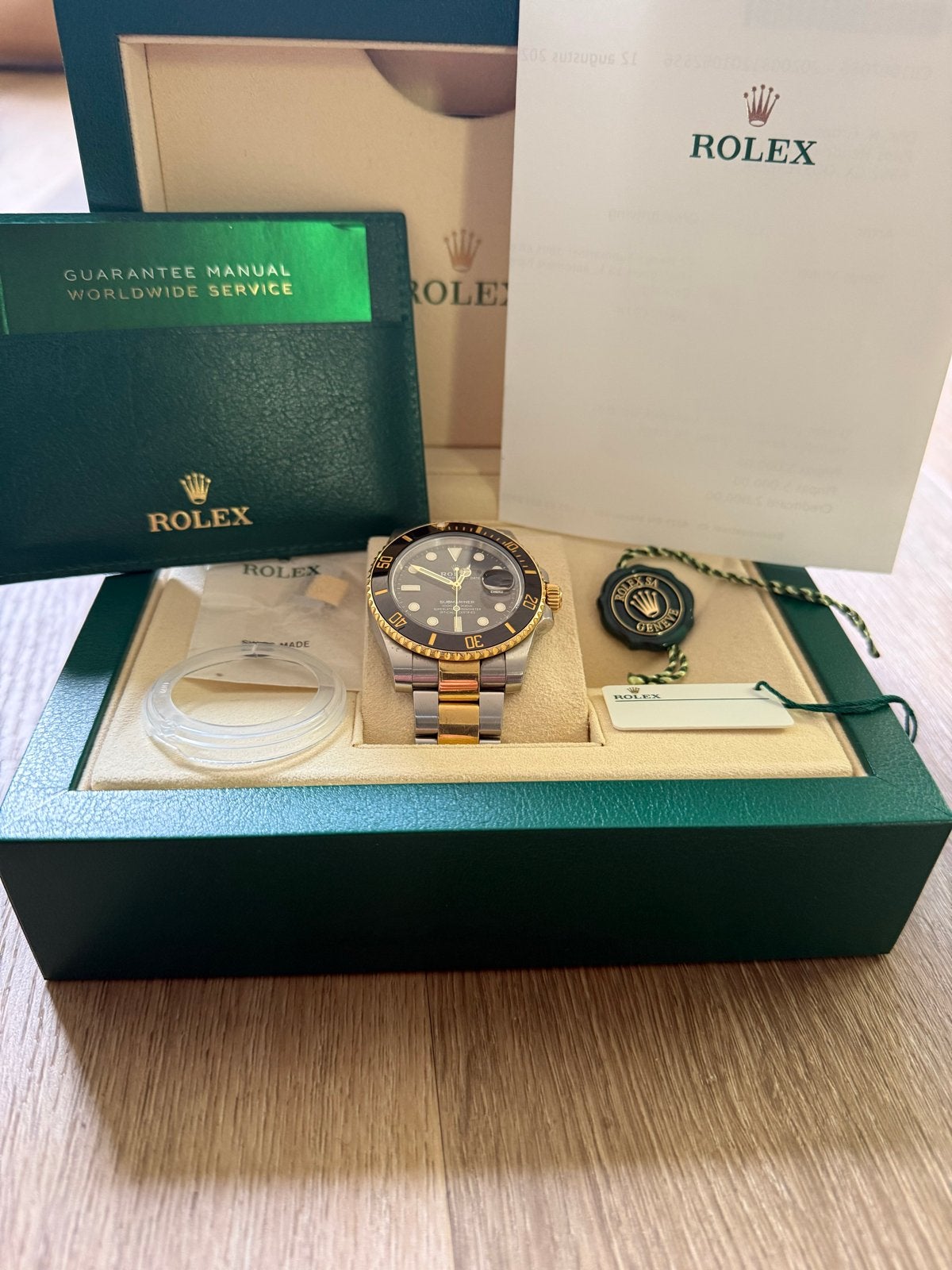 Rolex Submariner 116613LN Staal/Goud 2018 Full Set, Ophalen, Gebruikt, Polshorloge, Rolex