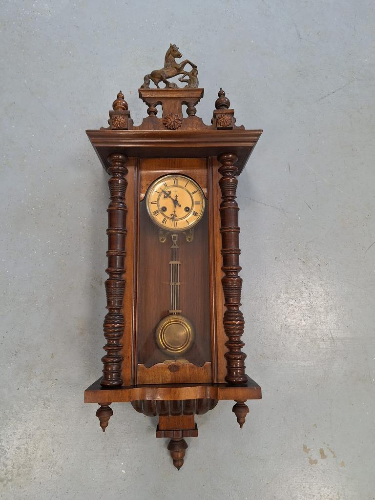 Junghans antieke wandklok uit de jaren 1900-1910, Antiek en Kunst, Antiek | Klokken, Ophalen