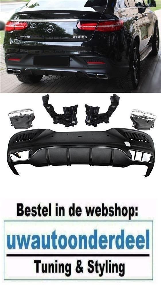 63AMG Look Chrome Uitlaat Sport Diffuser Voor MB GLE C292 Co