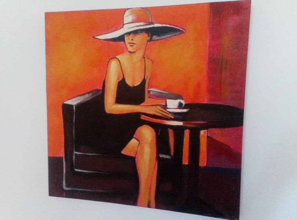 Olieverf op canvas 60x60, Ophalen, Overige stijlen, Portret of Personen, Overige ondergronden
