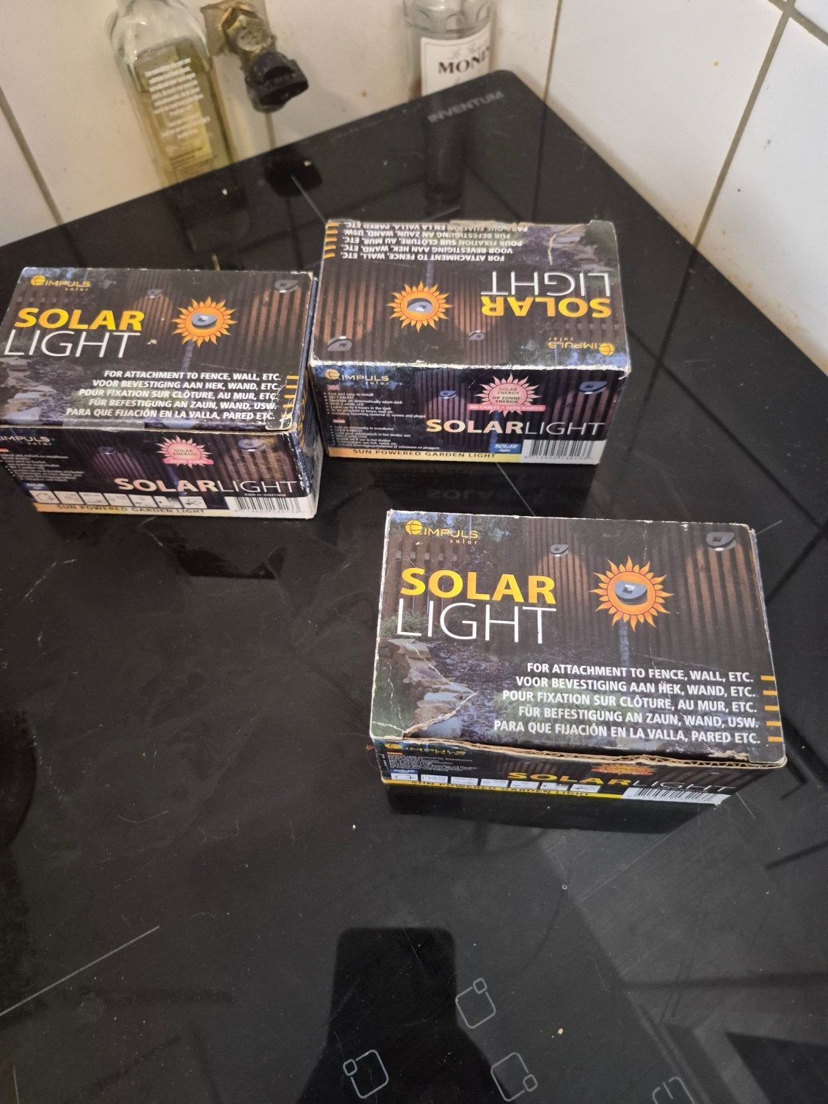 3x Nieuwe Solar Lampen in Doos - Tuinverlichting, Tuin en Terras, Buitenverlichting, Ophalen of Verzenden, Nieuw