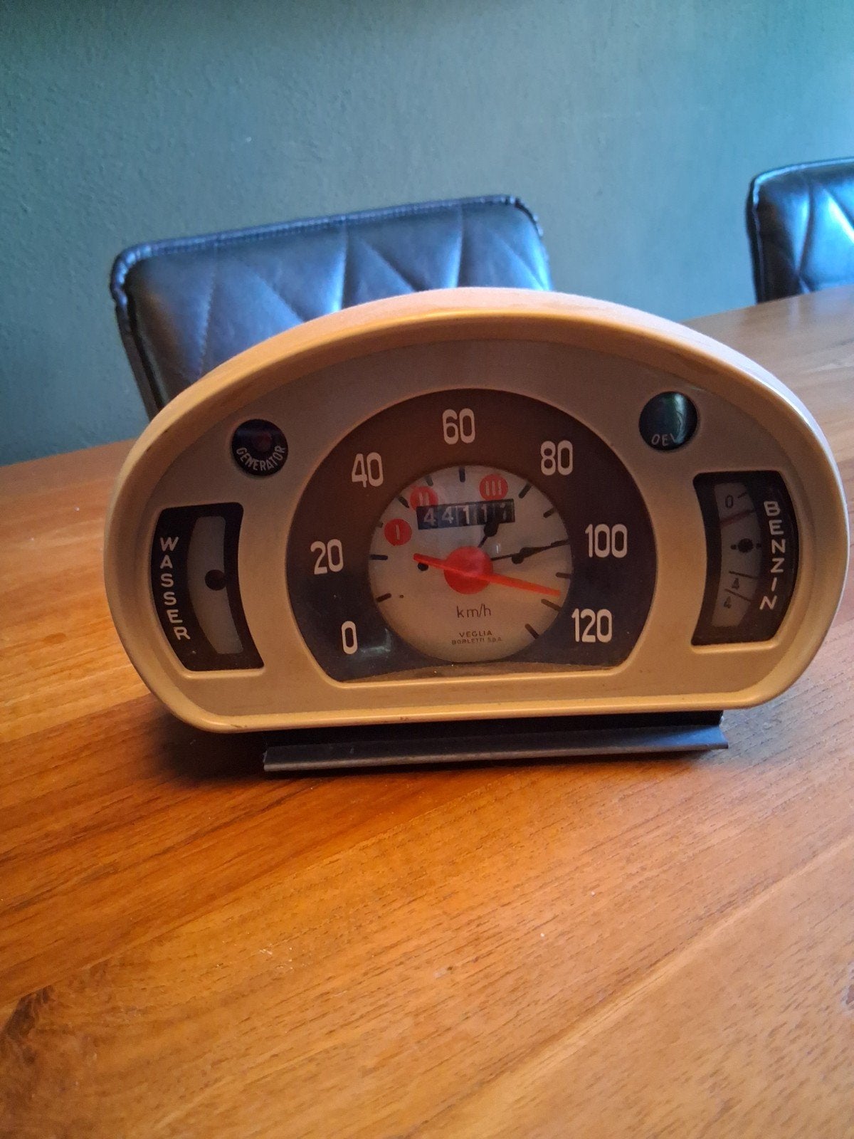 Vintage klok snelheidsmeter met brandstof- en watermeter, Auto-onderdelen, Ophalen of Verzenden, Gebruikt, Universele onderdelen