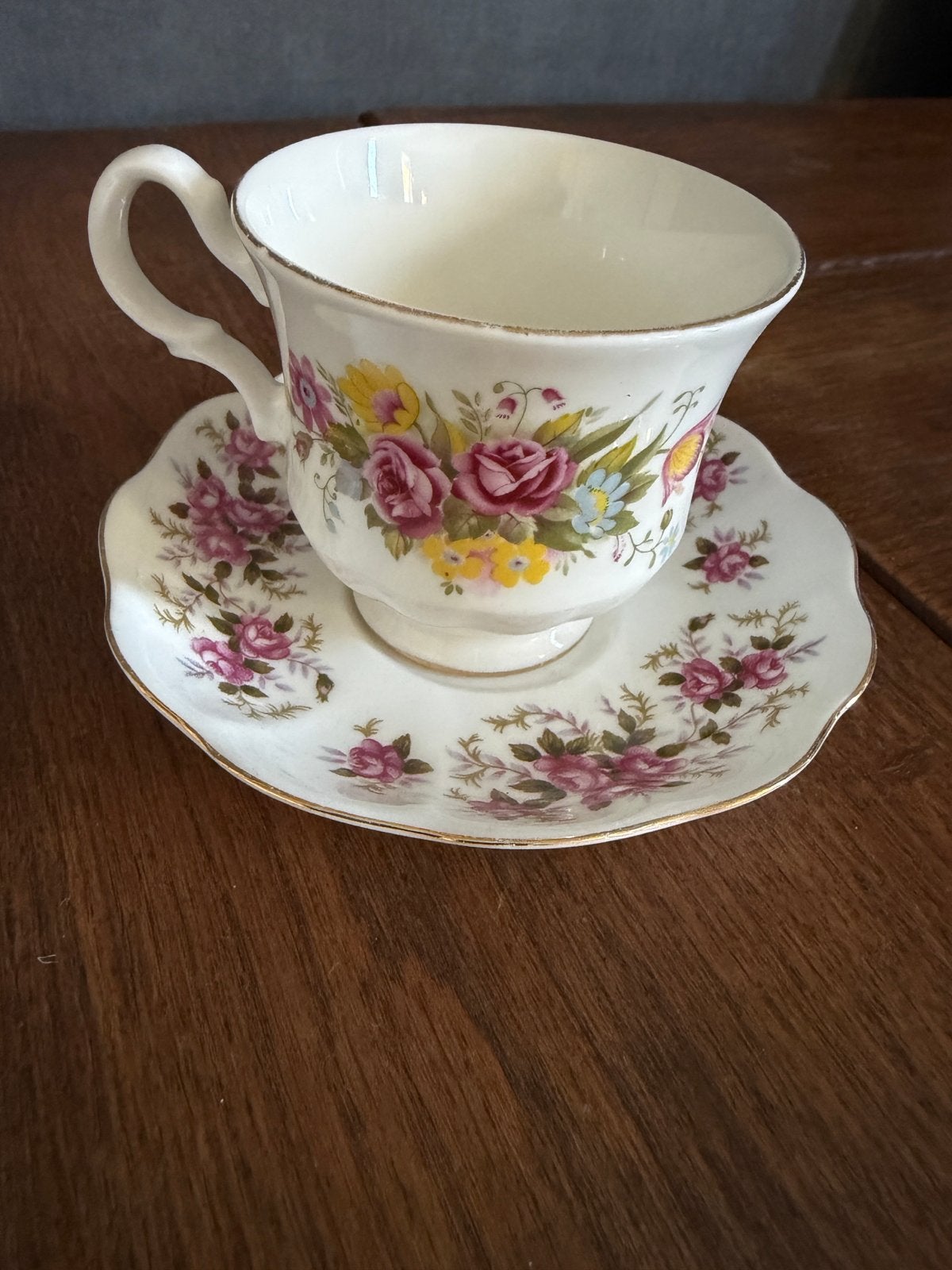 Antiek Bone China Kop & Schotel - Royal Kent & Ascot, Antiek en Kunst, Ophalen of Verzenden