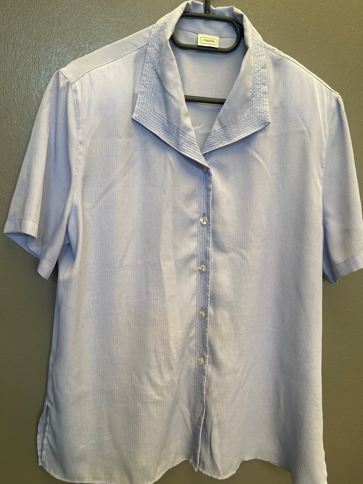 Canda lichtblauwe blouse met korte mouwen, Maat 38/40 (M), Blauw, Ophalen of Verzenden, Zo goed als nieuw
