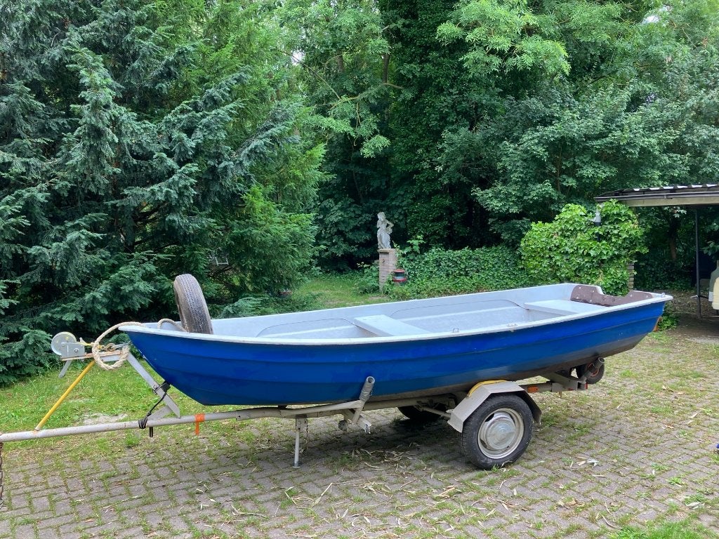 Visboot met 4pk Honda EN vintage buitenboordmotor Johnson, Ophalen, Gebruikt, Minder dan 5 pk, Buitenboordmotor