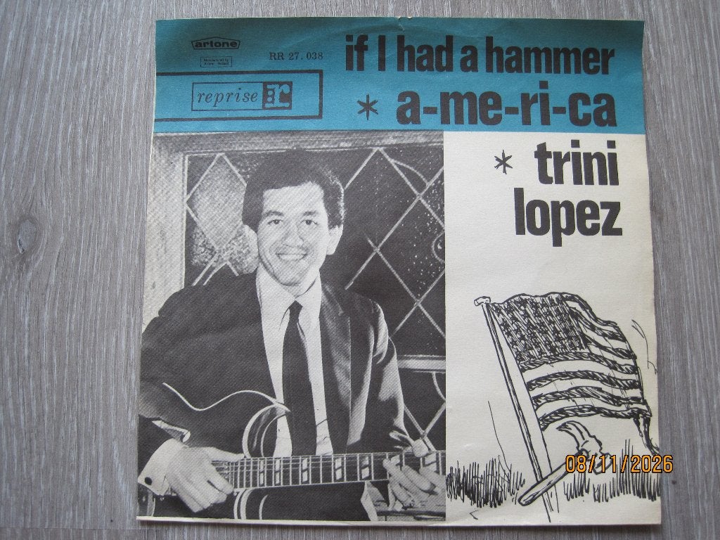 Trini Lopez   -   I i had a hammer, Fotohoes, 7 inch, Ophalen of Verzenden, Zo goed als nieuw