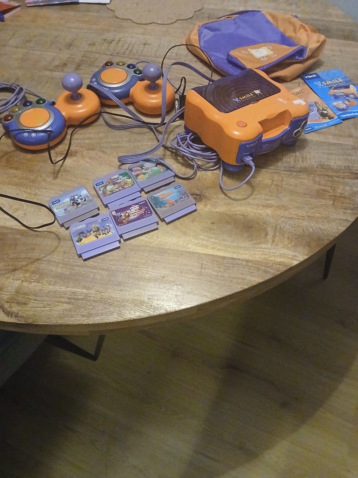 VTech V.Smile TV Learning System met 6 spellen en tas, Ophalen of Verzenden, Gebruikt