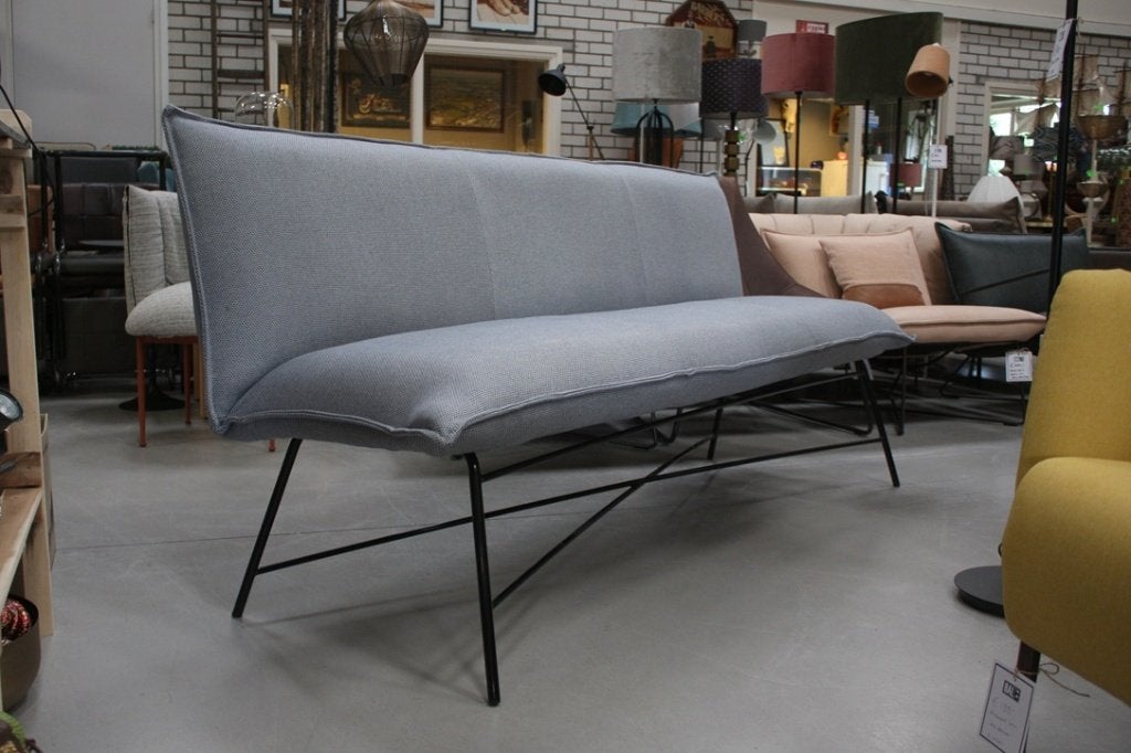 Luxe eetkamerbank eetbank VIDAR Jess Design metaal stof