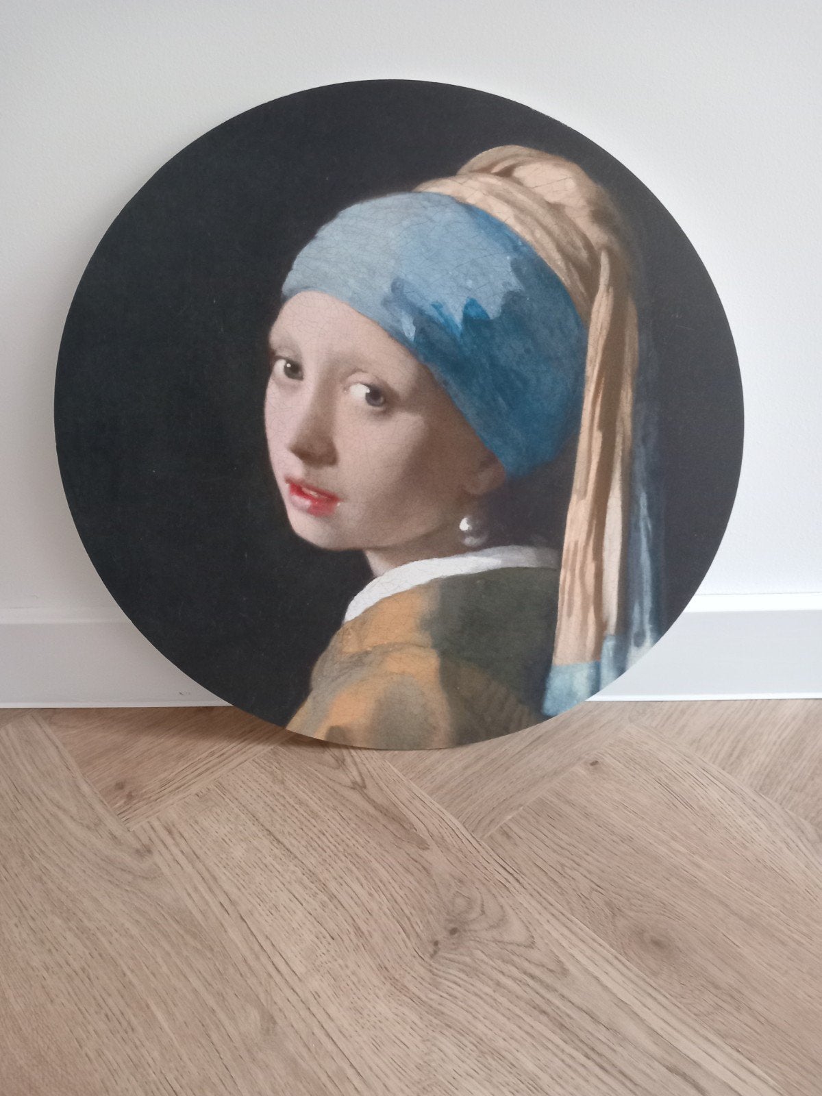 meisje met de parel decoratie bord 40cm breed., Ophalen, 40 cm, Meerkleurig, Papier/karton