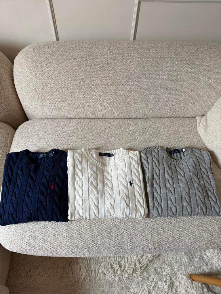 Ralph Lauren cable knit 3 stuks, Ophalen of Verzenden, Zo goed als nieuw, Wit