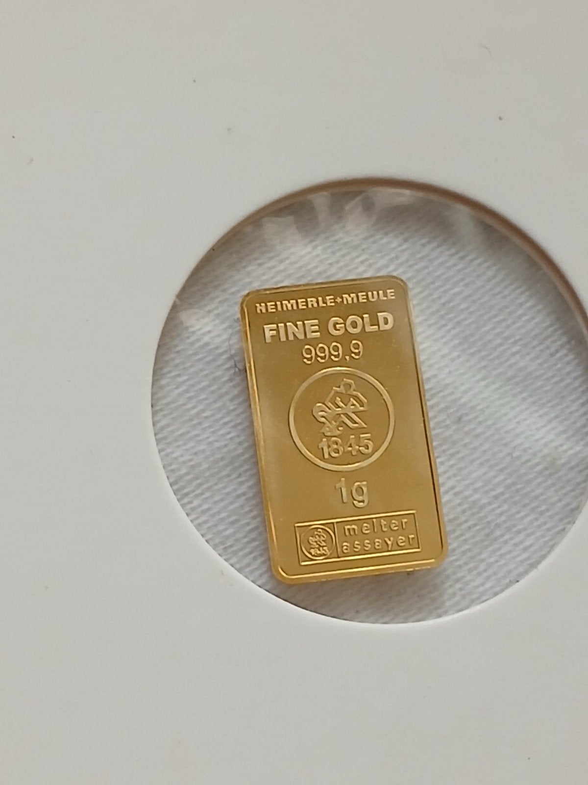 Heimerle + Meule 1g Fine Gold 999.9 Goudbaar, Postzegels en Munten, Ophalen of Verzenden, Goud