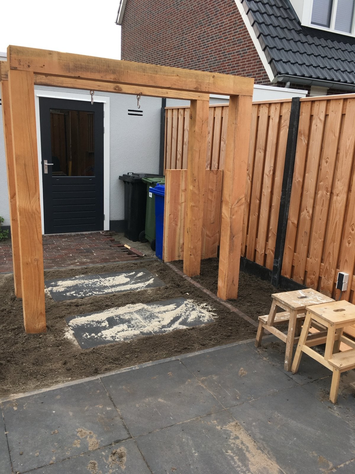 Douglas houten palen 15x15 voor pergola of schommel, Tuin en Terras, Ophalen, Gebruikt, 250 cm of meer, Palen