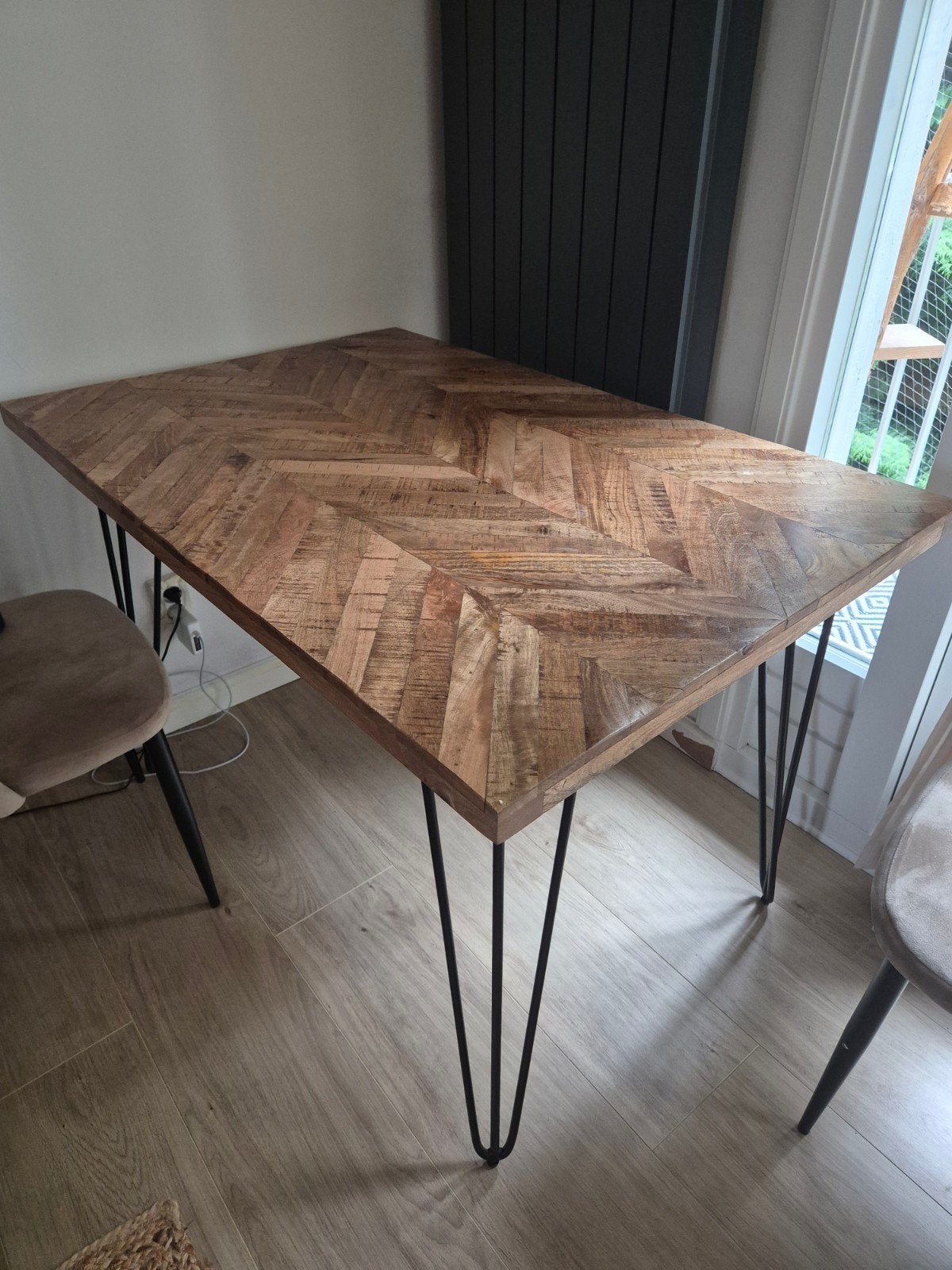Visgraat eettafel - goede staat 120/80, Huis en Inrichting, Tafels | Eettafels, Gebruikt, 100 tot 150 cm, 50 tot 100 cm, Vier personen