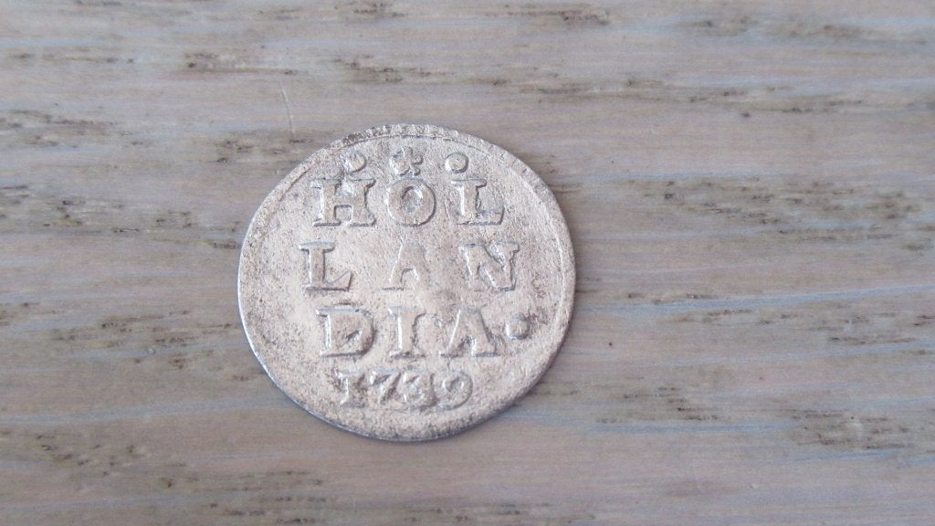 Zilveren provincale 1 stuiver 1739 Hollandia / bodemvondst, Postzegels en Munten, Munten | Nederland, Vóór koninkrijk, Zilver