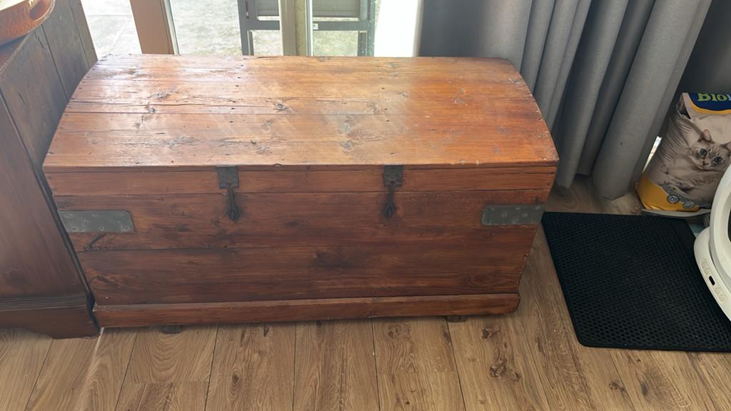 Massief houten dekenkist / verkleedkist, Ophalen, Gebruikt, 50 tot 75 cm, Minder dan 50 cm