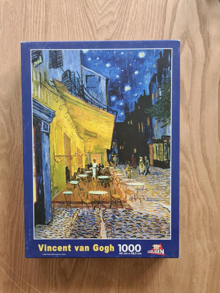 Vincent van Gogh Caféterras bij nacht 1000 stukjes puzzel, Ophalen of Verzenden, 500 t/m 1500 stukjes, Gebruikt, Legpuzzel