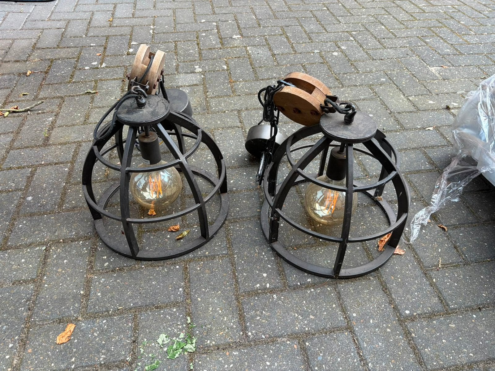 2 hanglampen voor in een veranda., Ophalen, Zo goed als nieuw, Netvoeding, Minder dan 50 watt