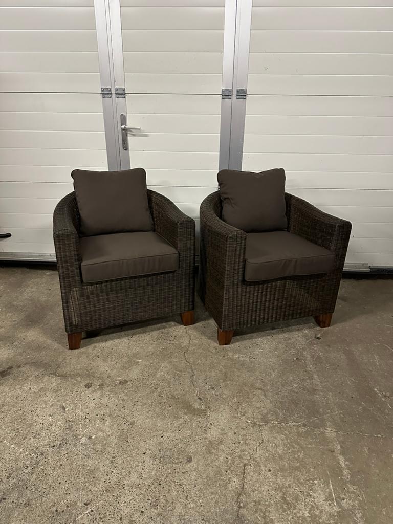 10 stuks vlechwerk rotan wicker lounge stoelen outdoor bruin, Ophalen, Nieuw, 75 tot 100 cm, 75 tot 100 cm