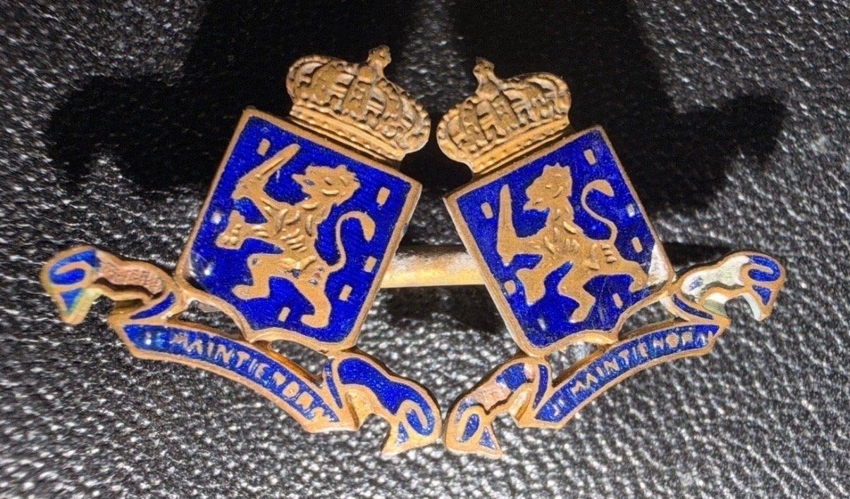 Vintage Nederlandse Militaire Speld - Je Maintiendrai (1930-, Verzamelen, Verzenden, Landmacht, Nederland, Embleem of Badge