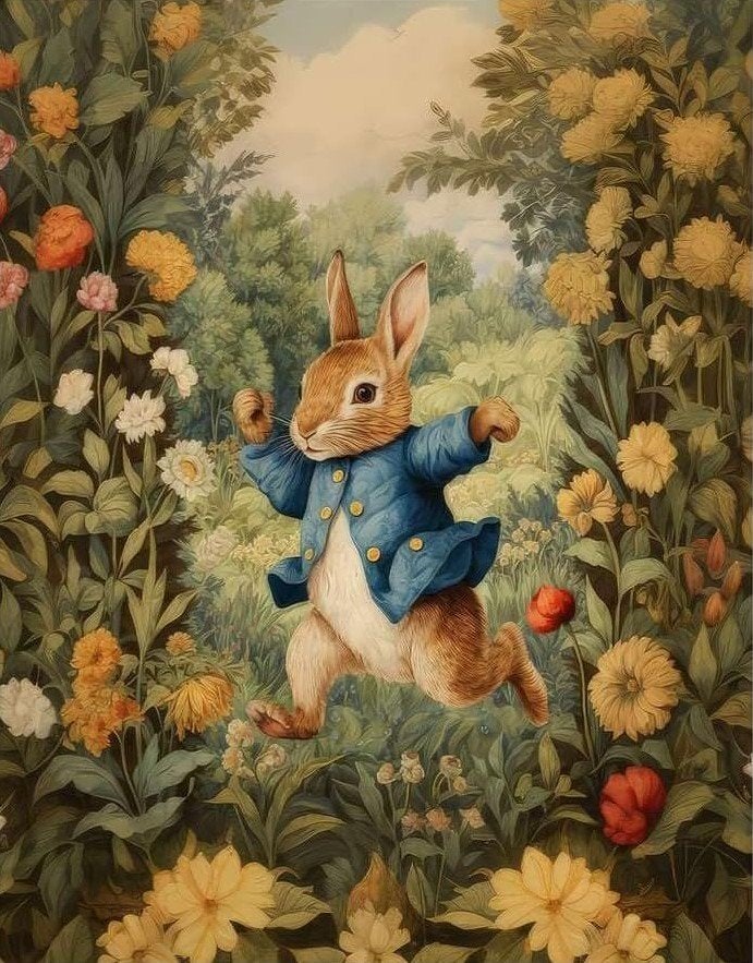 peter rabbit wandlamp naar william morris, Verzenden, Nieuw