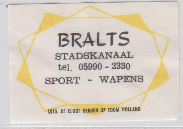 Bralts Stadskanaal Sport - Wapens lucifer etiket, Verzenden, Zo goed als nieuw, Luciferdoosjes of -merken