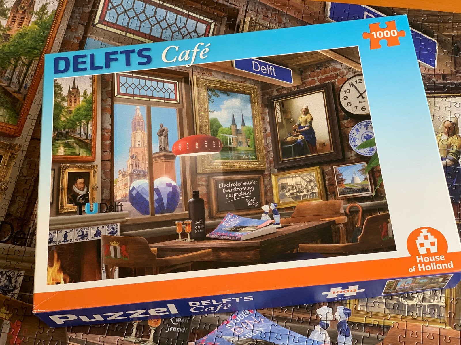 Puzzel Delfts Cafe 1000 stukjes, Ophalen of Verzenden, 500 t/m 1500 stukjes, Zo goed als nieuw