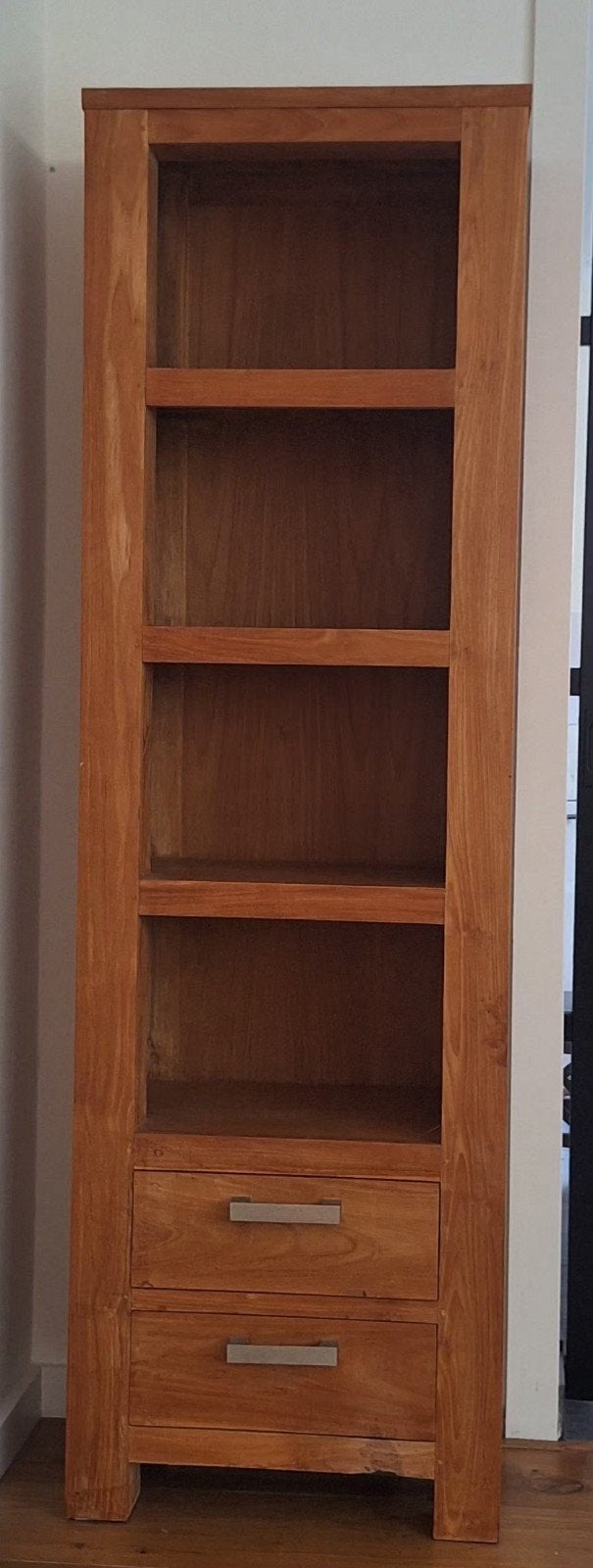 Grenen boekenkast met 2 lades, Ophalen, Gebruikt, 50 tot 100 cm, Met lade(s)