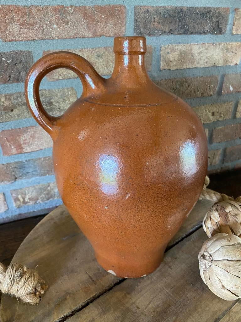 Brocante oude aardewerken kruik, Ophalen of Verzenden