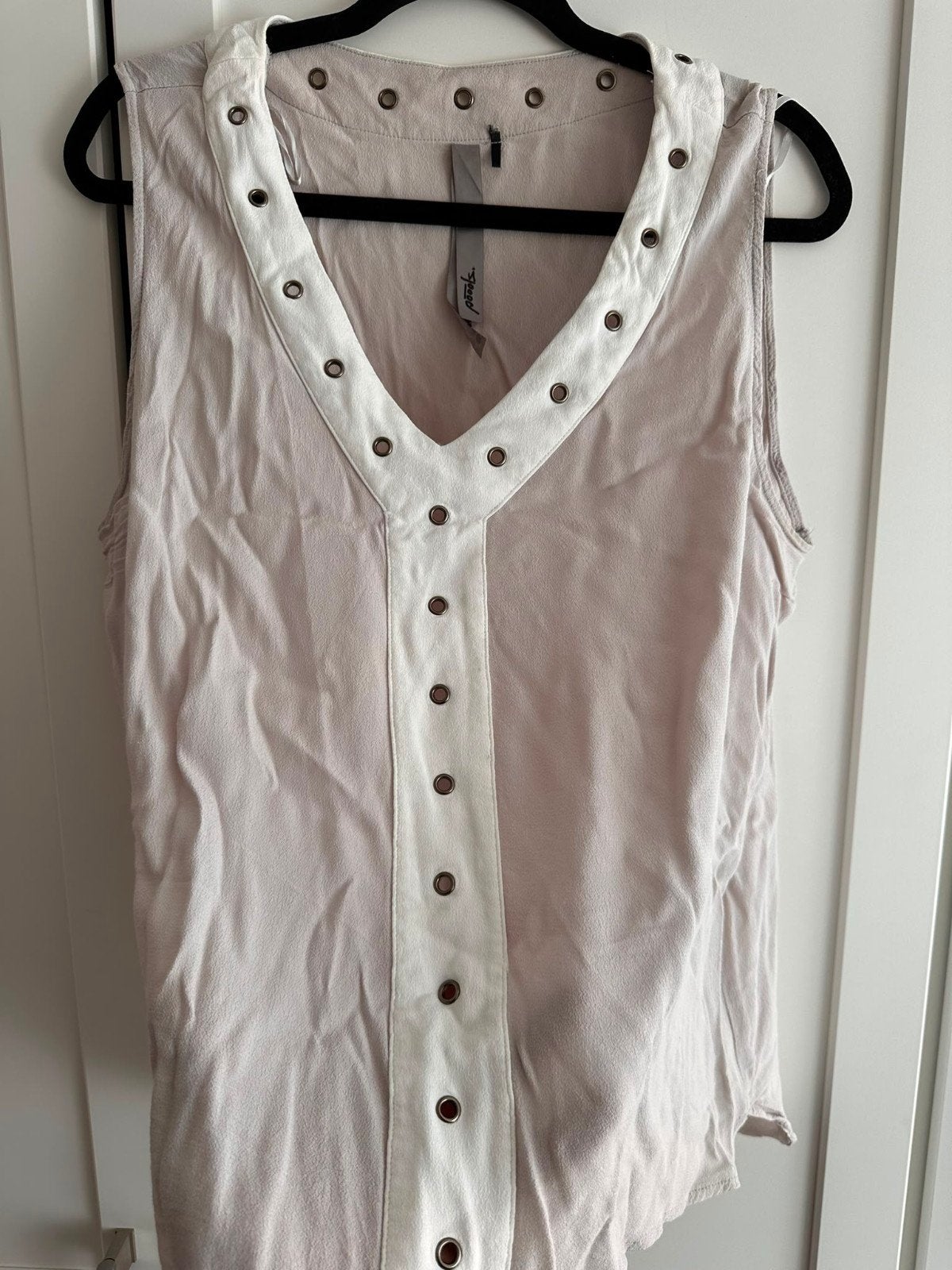Mooie Poools mouwloze top met ringdetails, Overige kleuren, Maat 46/48 (XL) of groter, Ophalen of Verzenden, Zo goed als nieuw