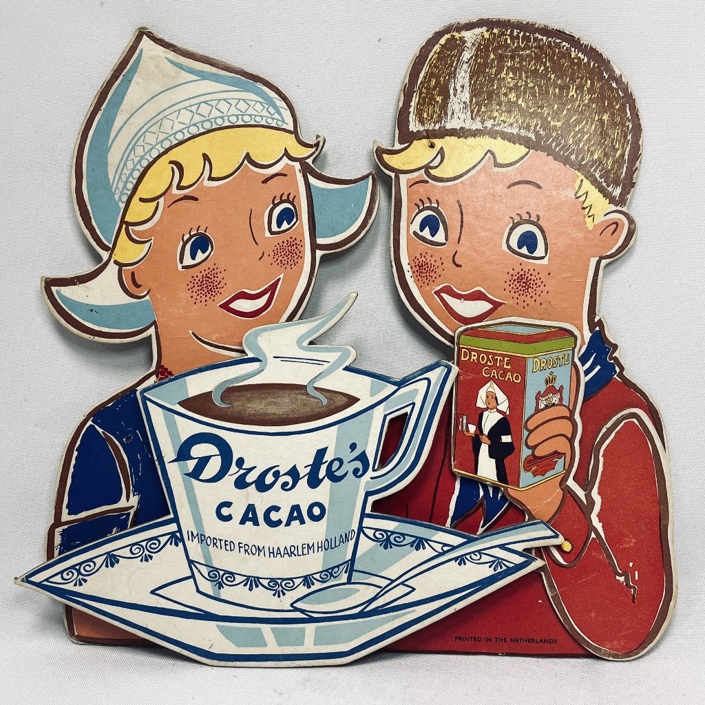 originele Droste Boer en Boerin jaren 60 Display USA cacao, Reclamebord, Gebruikt, -, -