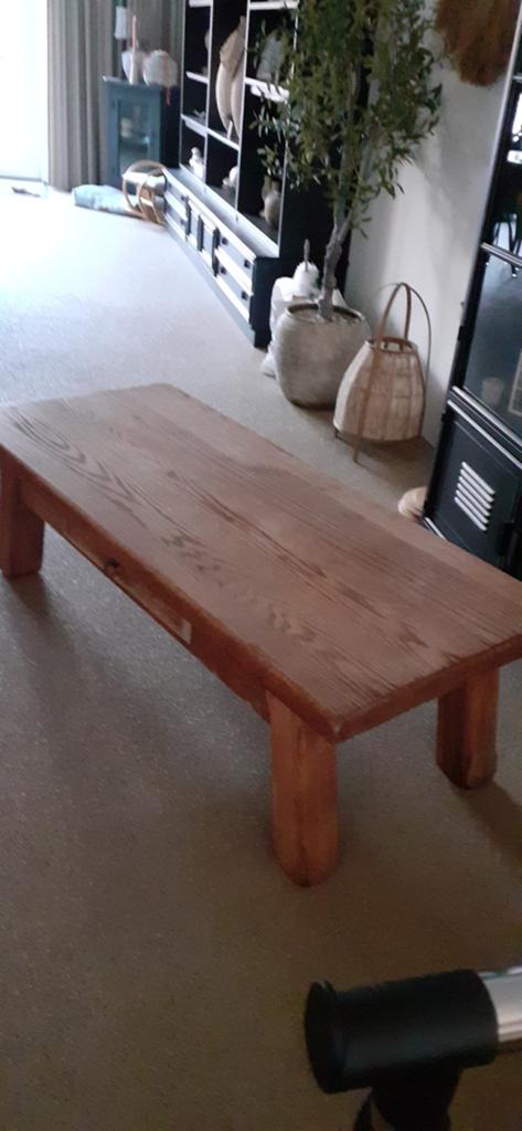Massief eiken salontafel. Doe een leuk bod!!, Huis en Inrichting, Tafels | Salontafels, 100 tot 150 cm, Minder dan 50 cm, Rechthoekig